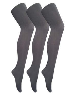 Paquete de 3 pares de medias opacas de color de 80 deniers para mujer | Sock Snob | Plain Block Colour Tights - Charcoal