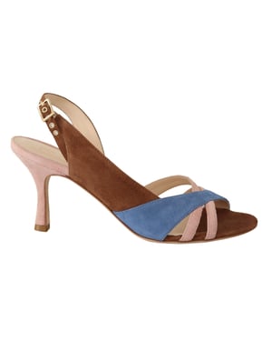 GIA COUTURE Sandalias de tacón de ante multicolor para mujer