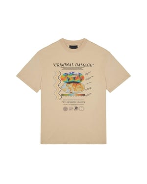 Camiseta de arena para hombre de fase criminal de daños