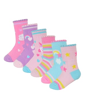 Calcetines de diseño unicornio para bebé niña | Paquete de 6 pares | Snob de calcetines | Calcetines de algodón suave - Unicornio
