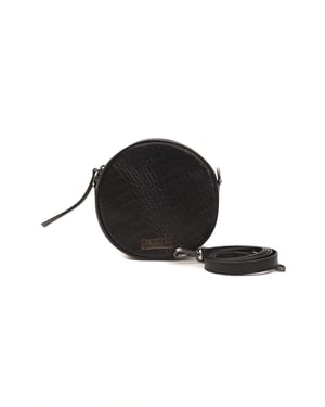 Bolso Cruzado de Cuero Negro Donatella para Mujer Pompei