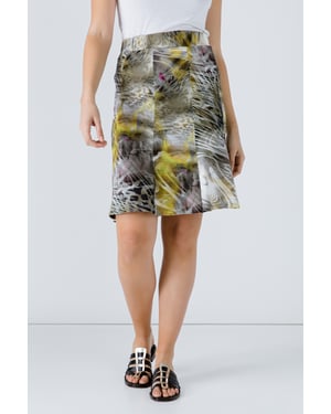 Falda Cloche de punto con estampado animal