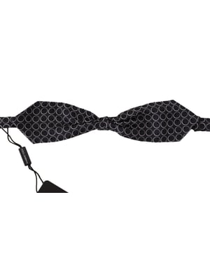 Corbata para hombre Dolce & Gabbana negra y blanca redonda 100% seda Papillon