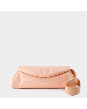 Cannolo Grande Bolso Hobo Acolchado - Jil Sander - Piel - Perla Melocotón