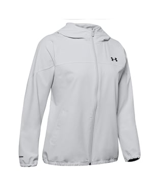 Under Armour Womens Woven Branded Full Zip Coldie Gray 1351794 014