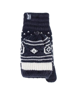 Guantes térmicos sin dedos con estampado de hadas para mujer