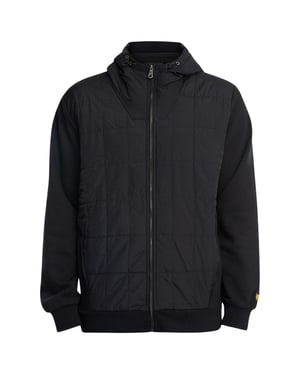 Lyle & Scott Hybrid sudadera con capucha negra acolchada con cremallera