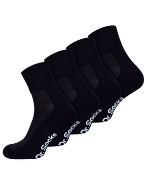 Calcetines Tobilleros Diabéticos Bamboo para Hombre | Dr.Socks | Extra Wide Trainer Socks in Black & White - Negro