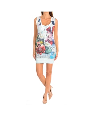 Vestido sin mangas cuello redondo 37V2022 mujer