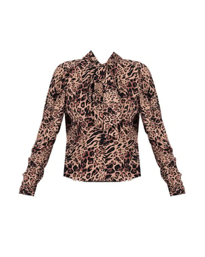 Patrizia Pepe Blusa de mujer negro, marrón