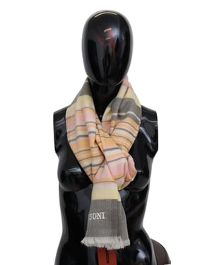 Bufanda envolvente unisex de cachemira rayada multicolor para hombre de Missoni