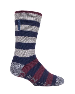HEAT HOLDERS - Calcetines gruesos antideslizantes con forro polar a rayas para hombre