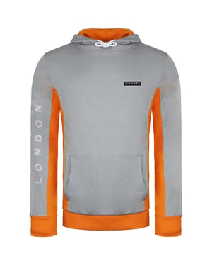 Devoto london cody hombre gris/sudadera con capucha de naranja