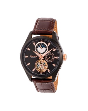 Reloj automático Heritor Sebastian semiesqueleto con correa de cuero