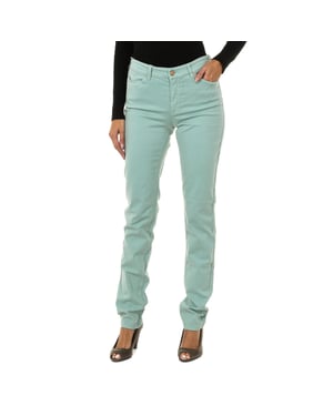 Pantalones de tela elástica larga 6Y5J18-5N2FZ mujer