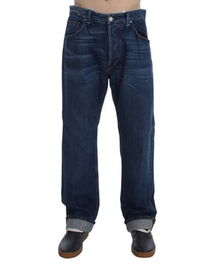Jeans Baggy de Algodón Azul Lavado para Hombre Acht