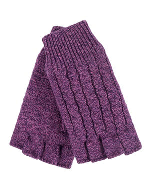 CALEFACTORES - Guantes térmicos de invierno sin dedos de punto por cable para mujer