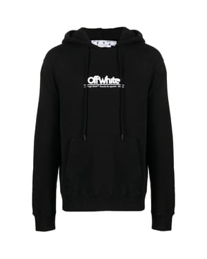 Off-White-Jersey Kapuzen en negro con logo klobigem y forma de paso schmaler