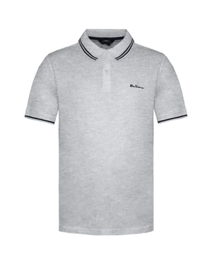 Ben Sherman Wide Twin Tipped Mens Gray Polo