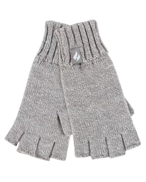 Guantes de punto sin dedos para mujer | CALENTADORES | Gris