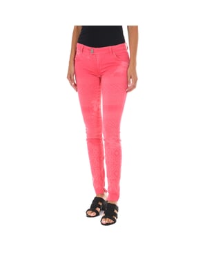 Pantalon Tejano Largo de tejido elástico 70DBF0518-G291 mujer