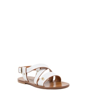 Dee Ocleppo Sandalia Plana para Mujeres Blanca OC3501 VITELLO BIANCO