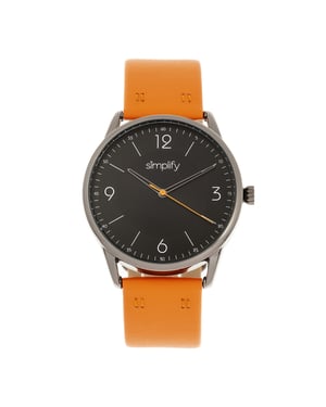 Simplifique el reloj con correa de cuero 6300
