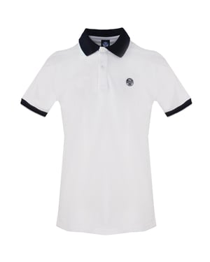 Polo blanco con cuello en contraste de North Sails