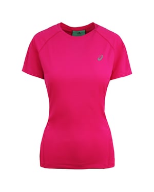Asics Motion Dry Manga corta Cuerpo Rosa Pink Womens corriendo Top 131431 0692
