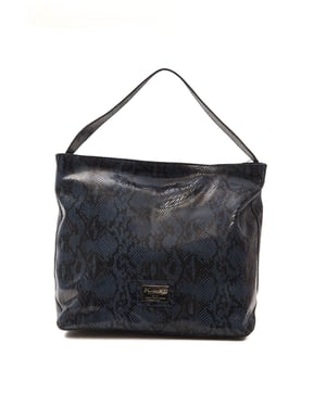 Bolso de Hombro de Cuero Azul Donatella de Pompei para Mujer