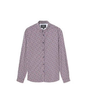Le Temps Des Cerises Camisa Hombre Floy mit rotem Blumenmuster