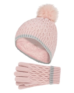 Heat Holders - Gorro y guantes térmicos aislantes para niñas - Rosa oscuro