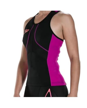 Speedo Fastskin Xenon Tri Singleta Black Purple Womens Swimming Top 8 11424C148