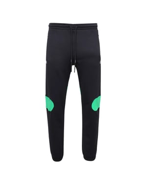Off-White Pantalones deportivos negros con puños y diseño de contorno Diag verde