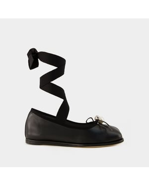 Bailarinas con puntera de corazón - Simone Rocha - Piel - Negro