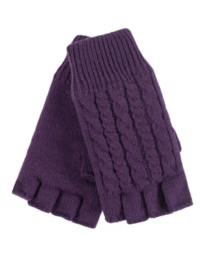 CALEFACTORES - Guantes térmicos de invierno sin dedos de punto por cable para mujer