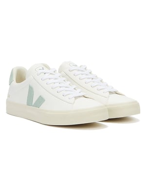 Campo Sneakers en piel cromada blanca y verde