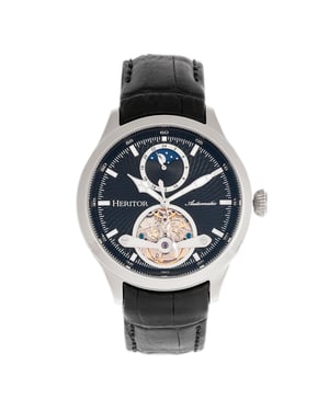 Reloj automático Heritor Gregory semiesqueleto con correa de cuero