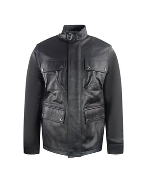 Chaqueta de cuero negra Grant de Belstaff