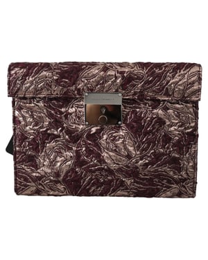 Bolso de documento para hombre Dolce & Gabbana en cuero jacquard burdeos
