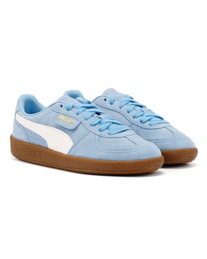 Zapatillas Puma Palermo de Cuero Azul Claro/Blanco