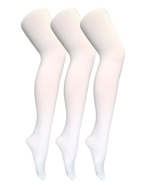 3 Pares Multipack Mallas Opacas 80 Denier Mujer | Sock Snob | Mallas Color Block - Blanco