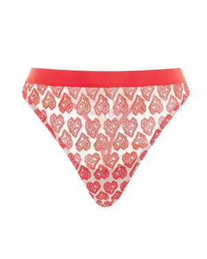 Nicce contrastante para mujer blanca/roja AOP Heart tanga ropa interior 211 2 15 10 0469
