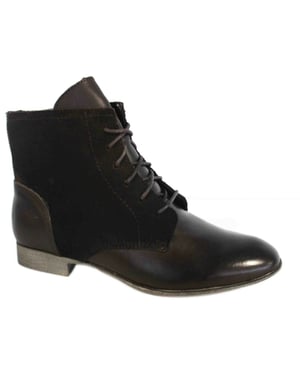 Hush Puppies Farland Tobro de cuero Botas de color marrón oscuro zapatos para mujer H506631 B34B