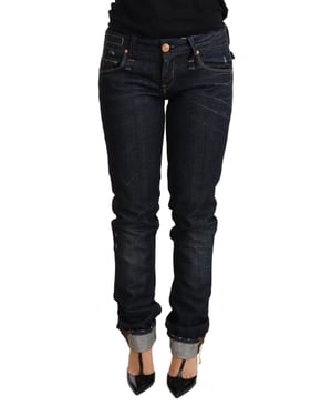 Jeans Ajustados de Algodón Azul Oscuro Acht