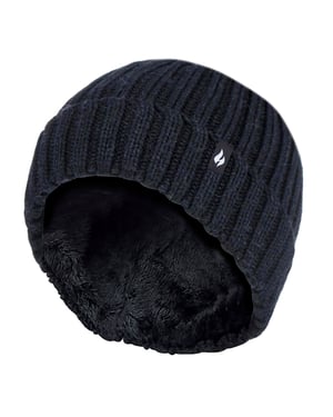 Heat Holders - Set de gorro y guantes térmicos de invierno de canalé grueso para niña