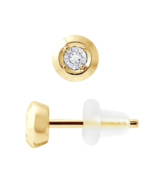 Pendientes de tachuelas de diamantes 0.020 0.50 CTS CTS Ilusión Oro amarillo