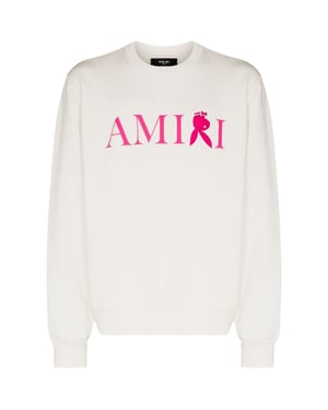 Sudadera blanca con logo de conejito inverso Amiri