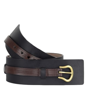 Cole Haan 55 mm Mens Belt negro/marrón ancho