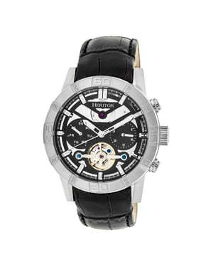 Reloj automático Heritor Hannibal semiesqueleto con correa de cuero